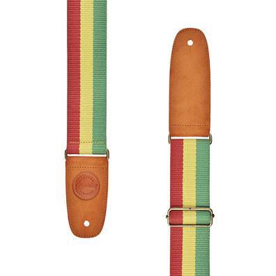 AMUMU Reggae Guitar Strap Jamaica Rasta Cotton -CO02W-RG